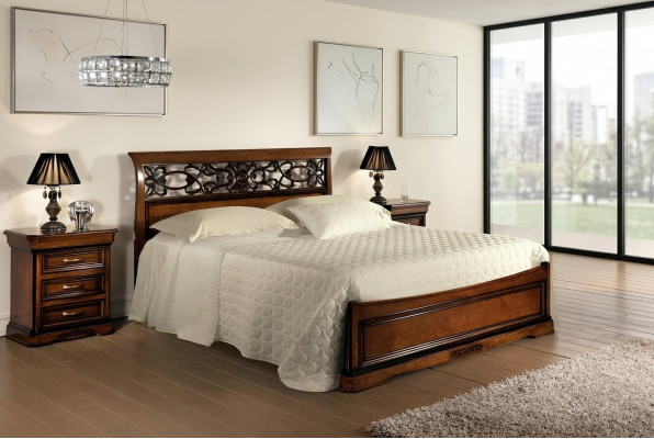 Bett Miwwelen fir Schlofkummer Duebelbett Holzbett Designbett Vaccari cav giovanni
