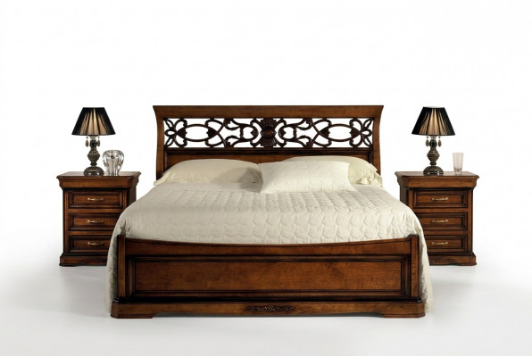Bett Miwwelen fir Schlofkummer Duebelbett Holzbett Designbett Vaccari cav giovanni