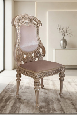 Iesszëmmer Still Holz Luxus Fauteuil Stull Wäiss Wunnzëmmer Italienesch Miwwelen Nei