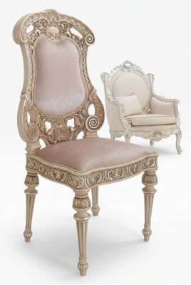 Iesszëmmer Still Holz Luxus Fauteuil Stull Wäiss Wunnzëmmer Italienesch Miwwelen Nei