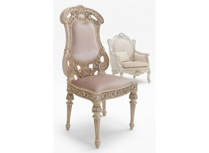 Iesszëmmer Still Holz Luxus Fauteuil Stull Wäiss Wunnzëmmer Italienesch Miwwelen Nei