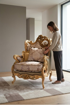 Fotell, Sofen, Canapé, Affiche, Klassesch, Stoff, Klassesch, Luxus, 1-Sëtz Sofa, Miwwelen
