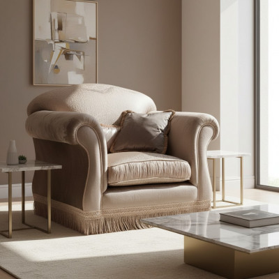 Fauteuil Sofa Canapé 1-Sëtz Designer Canapë Club Art déco Polster Fernseesall Lounge