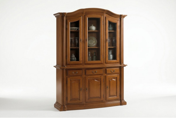 Massivholz Vitrin Wunnzëmmer Miwwel Kommode Massivt Holz Vitrinen Glas Schaf