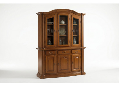 Massivholz Vitrin Wunnzëmmer Miwwel Kommode Massivt Holz Vitrinen Glas Schaf