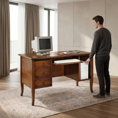 Büro Computerdësch Miwwel Set Massivholz Schreifdësch Italienesch Ariichtung Nei