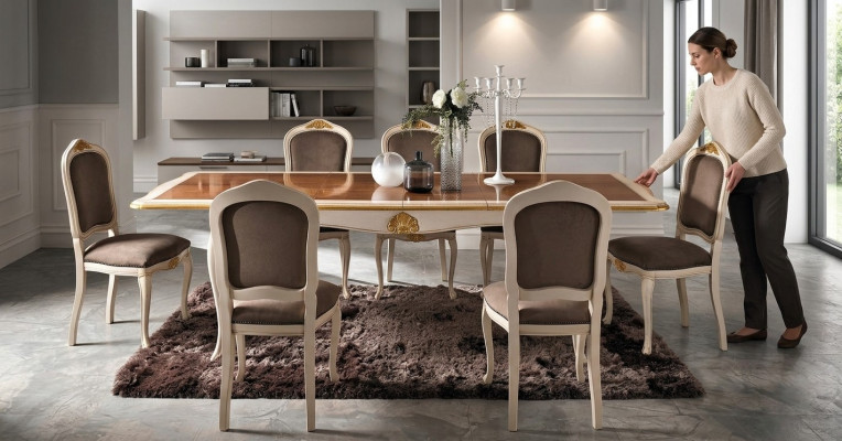 Barock Antik Stil Iessdësch Dësch Echt Holz Klassesch Design Dëscher Italien.