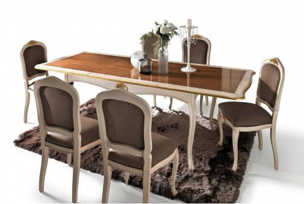 Barock Antik Stil Iessdësch Dësch Echt Holz Klassesch Design Dëscher Italien.