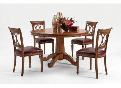 Set vun 4x Still Art Déco Polster Design Nei Holz Iess-Stull Zëmmer Set Sëtz