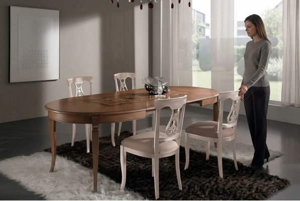 Miwwelen Dëscher Massive Holz Dësch Luxus Iessdësch Italienescht Design Miwwelen Italien