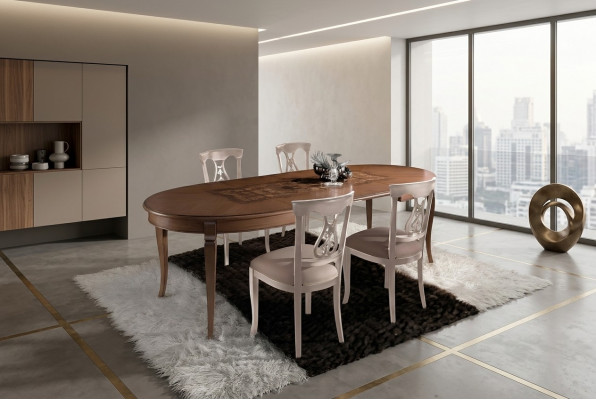 Miwwelen Dëscher Massive Holz Dësch Luxus Iessdësch Italienescht Design Miwwelen Italien