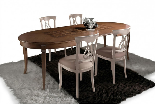 Miwwelen Dëscher Massive Holz Dësch Luxus Iessdësch Italienescht Design Miwwelen Italien