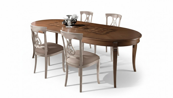 Komplett Set Iessdësch 4x Still Iesszëmmer Set Iess Grupp Holz Dësch Dëscher 5tlg