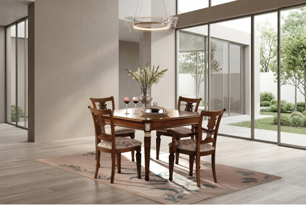 Set 4x Stull Still Fauteuil Iesszëmmer Garnitur Holz Modern Grupp Lehnstull Miwwelen