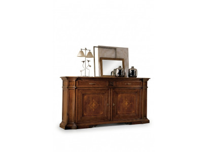 Luxus Kommode Héich Schaf Kommoden Sideboard Schief Holz Braun Italienesch Miwwelen