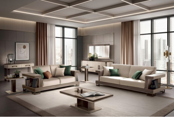 Sofagarnitur 3 2 Sëtzer Set Design Sofa Polster Couchen Canapé Modern Luxus Nei
