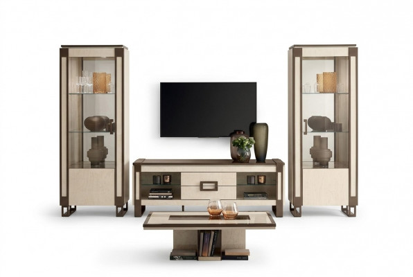 Design Wunnwand Sideboard 2x Vitrin RTV Lowboard Anrichte 3 tlg. Set Wunnwänn.