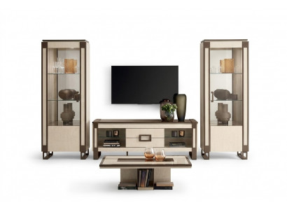 Design Wunnwand Sideboard 2x Vitrin RTV Lowboard Anrichte 3 tlg. Set Wunnwänn.