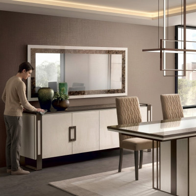 Designer Kommoden Anrichte Side Low Board Schaf Wohnzëmmer Regal Luxus Spigel