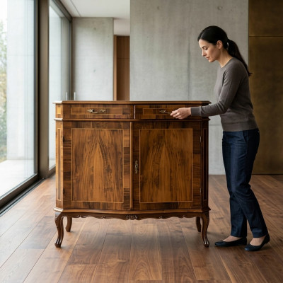 TV Bicherregal Bicherregal fir Wunnzëmmer Design Regal Braun an Holz Regaler
