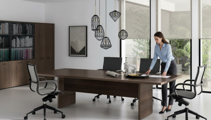 Reuniounskonferenztisch Büroemobiliar Reuniounsdësch Dësch Büro Design Holz