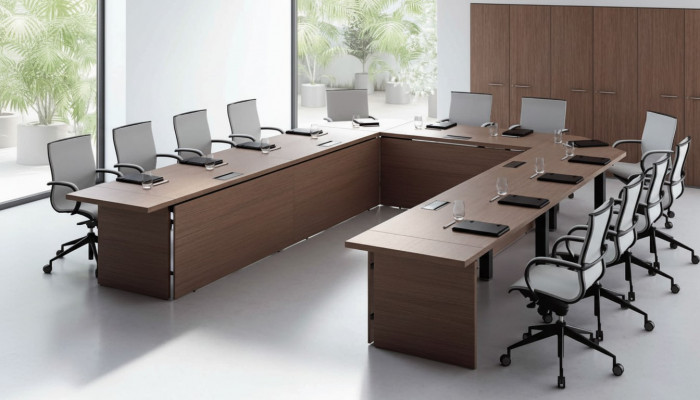 Konferenzdësch Still Grupp Büro Miwwelen Italien Büro Dësch Versammlung Dësch 7 Stéck.
