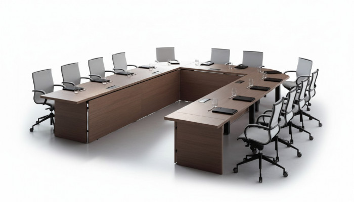 Konferenzdësch Still Grupp Büro Miwwelen Italien Büro Dësch Versammlung Dësch 7 Stéck.