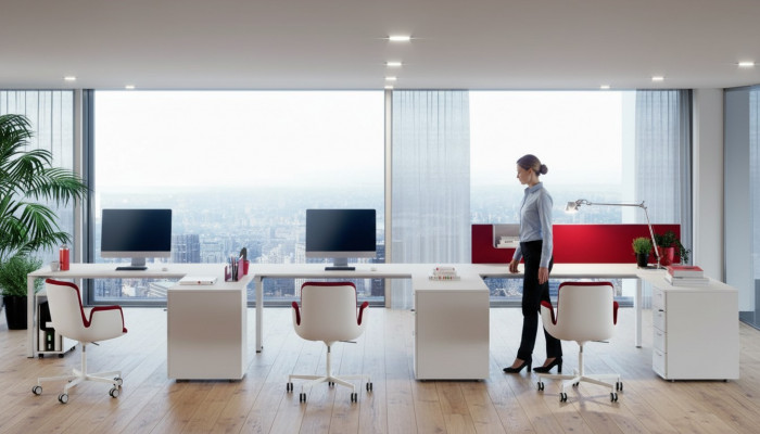Eckschreibtisch Computerdësch Aarbechtszëmmer Bürosmobiliär Computermobiliär 3-deeleger Set