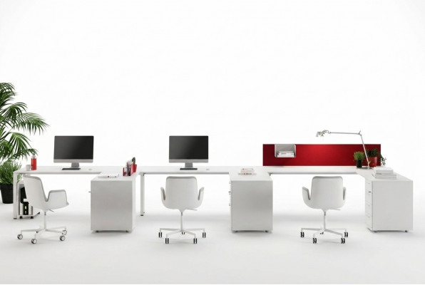 Eckschreibtisch Computerdësch Aarbechtszëmmer Bürosmobiliär Computermobiliär 3-deeleger Set