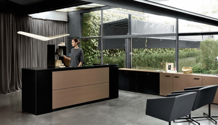 Empfangsdësch Bürosmoobel Thekenmoobel Dësch Kanzlei Praxis Frezza Empfangsdëscher