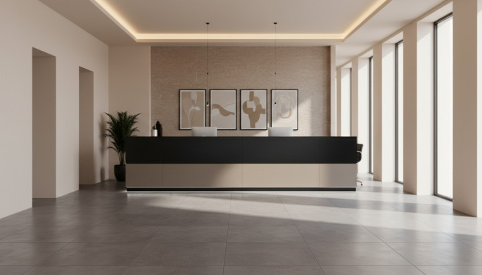 Receptioun Empfangsdësch Comptoir Aarbechtsdësch Büro Miwwelen Receptioun Dësch Büro Neijor
