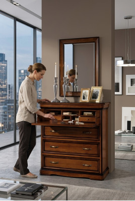 Buffet Holz Schublaafschaf Kommode mat 3 Schief Sideboard Schiefen