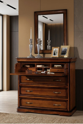 Buffet Holz Schublaafschaf Kommode mat 3 Schief Sideboard Schiefen