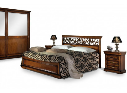 Luxus Bett Holz Schlofzëmmer Set Better 2x Nuetsdësch Konsole Säitentësch 3tlg.