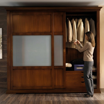 Luxus Kleederschaf Schlofzëmmer Schaf Massivholz Schief Italienesch Miwwelen