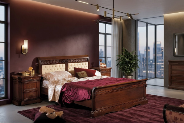 Bett Duebelbett Holzbett Miwwelen Massivholz Schlofzëmmer Designbett Holz Better