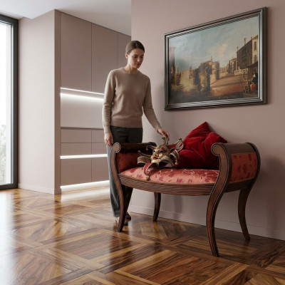 Fousshocker Schlofkummer Hocker Design Bank Wunnzëmmer Sëtzbank Fauteuil Miwwelen Neit