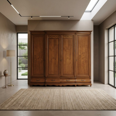 Massivholz Kleederschaf Miwwelen Schaf Schlofkummer Schief Made in Italy Nei