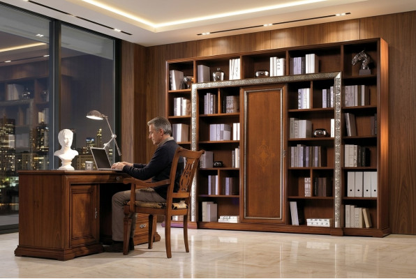 Büroschreibtisch Dësch Büro Still Schaf Set Büromiwwelen Schief Italien Massiv