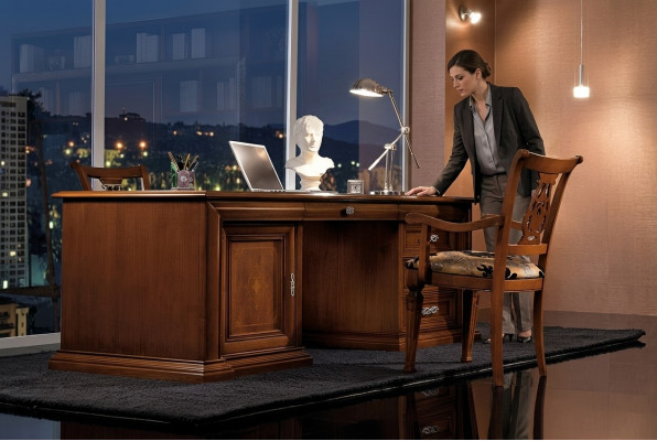 Schreifdësch Stull Dëscher Aarbechtszëmmer Büro-Dësch Dësch Massiv 2-Set Büro