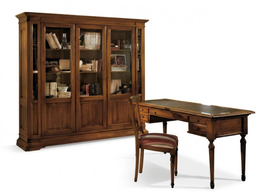 Büro Set Holzdësch Stull Bicherregal Schreibtisch Regal Schief 3tlg. Sets Nei