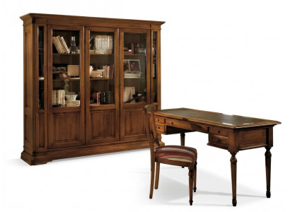 Büro Set Holzdësch Stull Bicherregal Schreibtisch Regal Schief 3tlg. Sets Nei