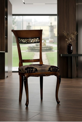 Massivholz Stillen Iesszëmmer-Design Still mat geschnëppelten Musteren Lehnstill Miwwele.