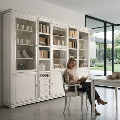 Büro Miwwel Büro Bicherregal Holz Bicherregal mat Tiräng Design
