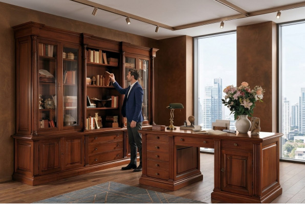 Bürosregal Schaf Holz Büroschaf Regal Schiefen Vitrinn Italien Miwwelen