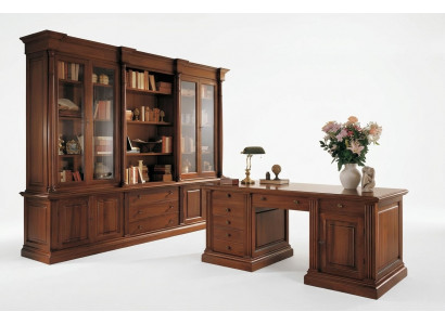 Büro Miwwelen Massivholz Schreibtisch Bücherschaf Dësch Regal Schaf 2-Deeler