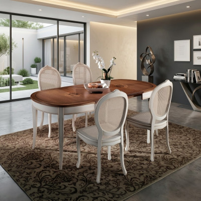 Iessdësch antik Stil massiv Holz Italienesch Iessdëscher Dësch Holz Dëscher Miwwelen