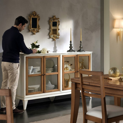 Vitrine Anrichte Retro Stil Wunnzëmmer Schaf Kommode Kollektioun Vitrinen Nei