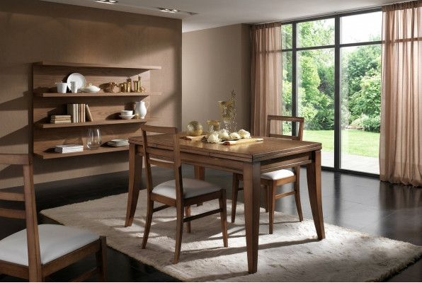Iessdësch Naturholz Retro Stil Iesszëmmer Wunnzëmmer Iessdëscher Dëscher Dësch Miwwelen