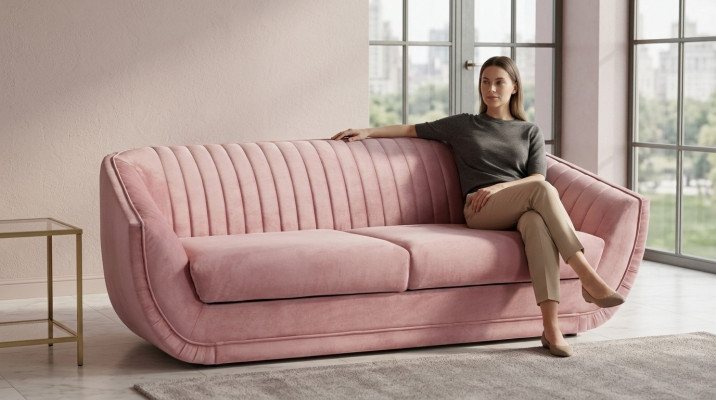Dreisëtzer Sofa 3-Sëtzer Couch Polstersoffen Couchen Wunnzëmmer Design Textil
